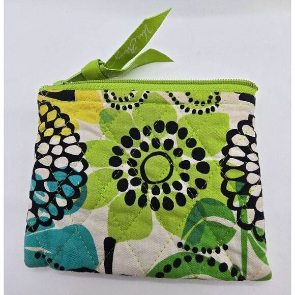 Vera Bradley Limes Up Tote Bag With Coin Pouch Set Floral Pattern Cotton - Picture 3 of 9